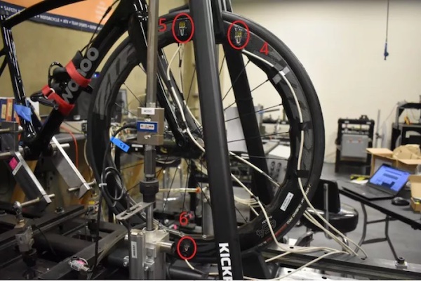 Le test Kickr Rollr sur les roues ou les pneus permet d'éviter l'utilisation du Kickr Rollr même dans ces conditions de test extrêmes.